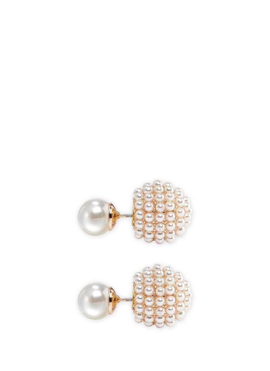 Lyst Kenneth Jay Lane Mounted Gl Pearl Back Stud Earrings In Gallery