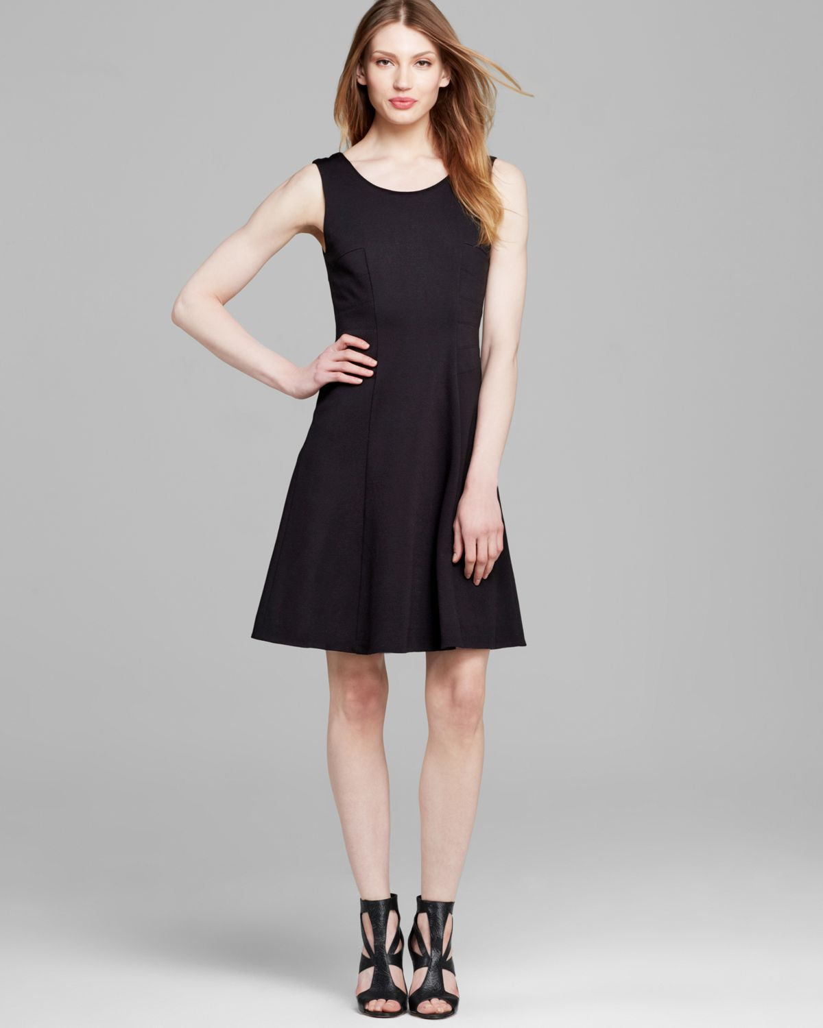 Rachel roy Fit and Flare Dress in Black | Lyst