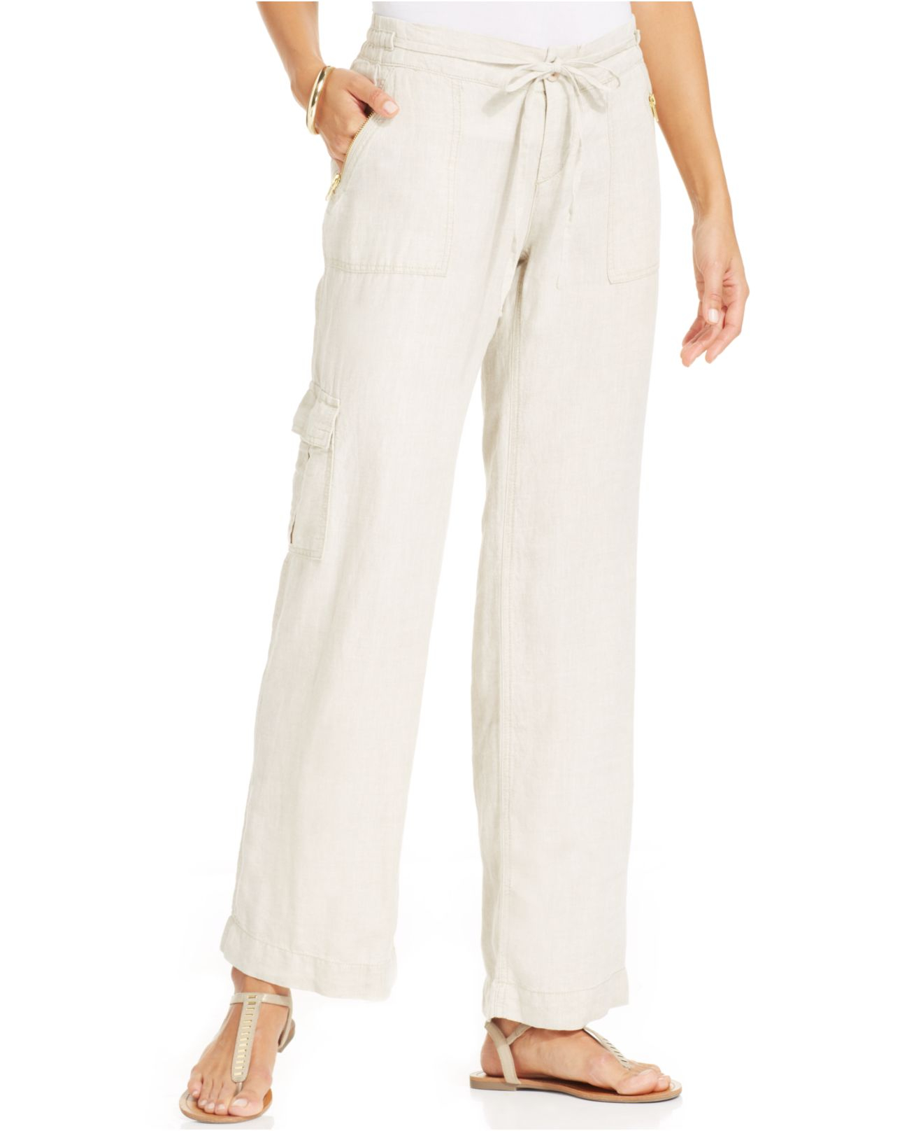 Lyst - Kut From The Kloth Wide-Leg Linen Pants in Natural