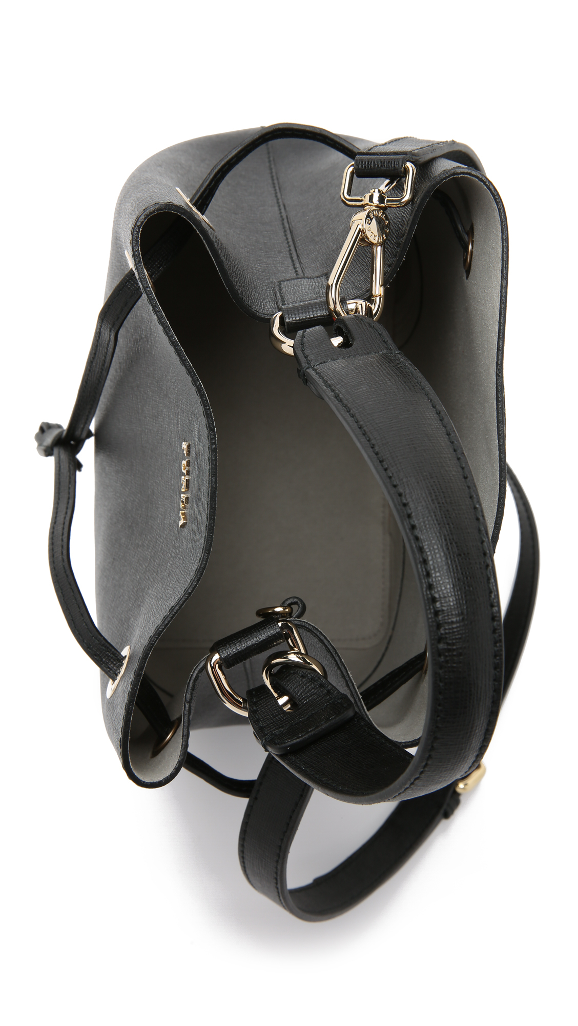 Lyst Furla Stacy Small Drawstring Bucket Bag in Black