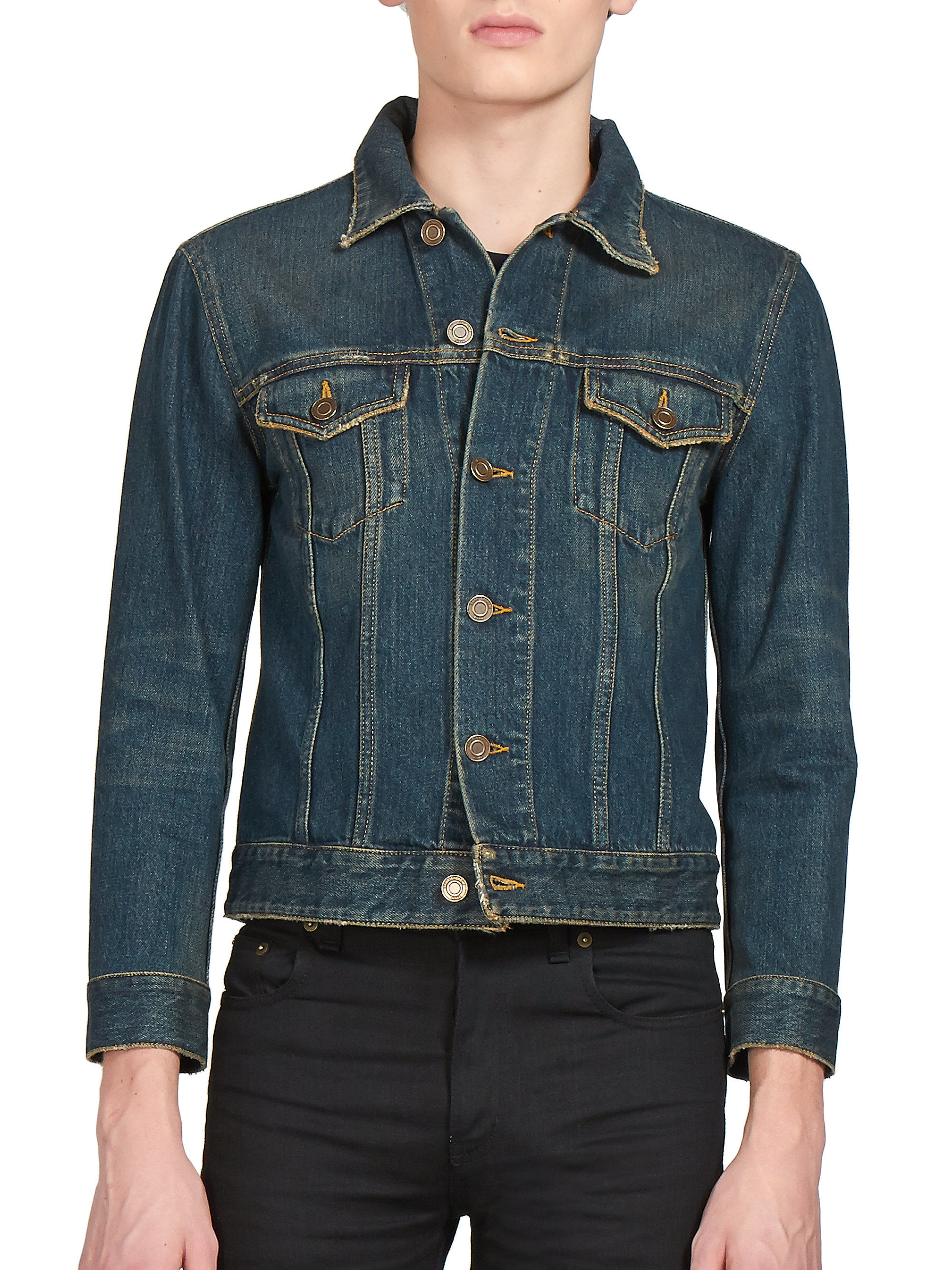 Lyst - Saint Laurent Denim Jacket in Blue for Men