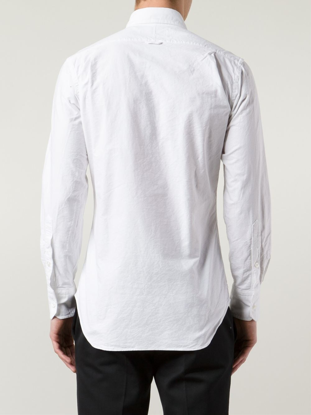 Thom browne Striped Collar Shirt in White for Men | Lyst