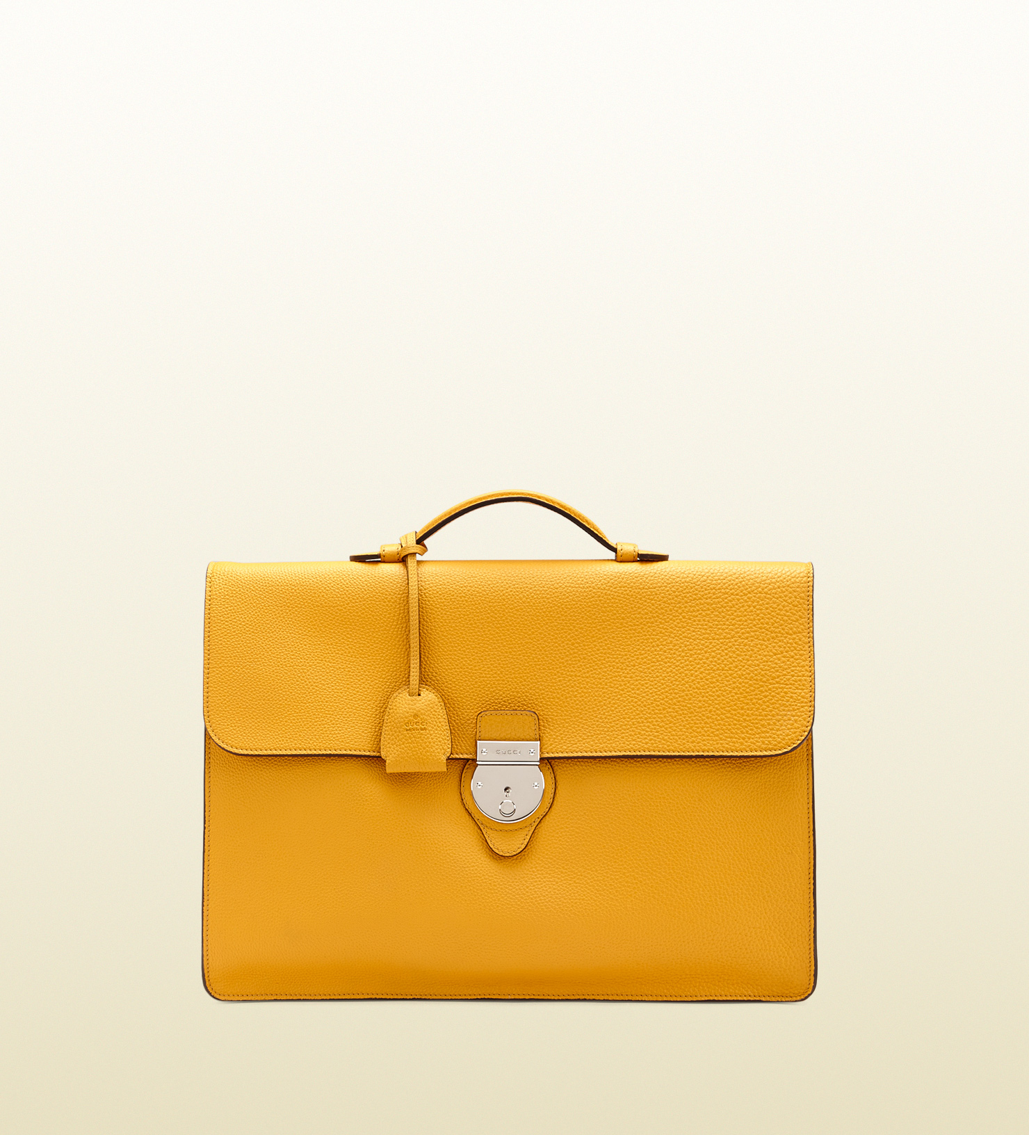 Lyst - Gucci Leather Briefcase in Yellow for Men