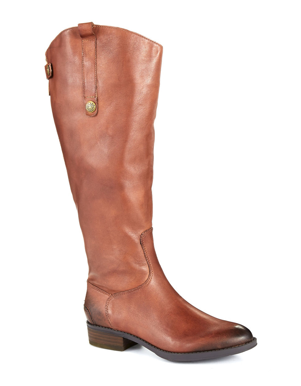 Sam Edelman Penny Wide Calf Leather Boots in Brown | Lyst
