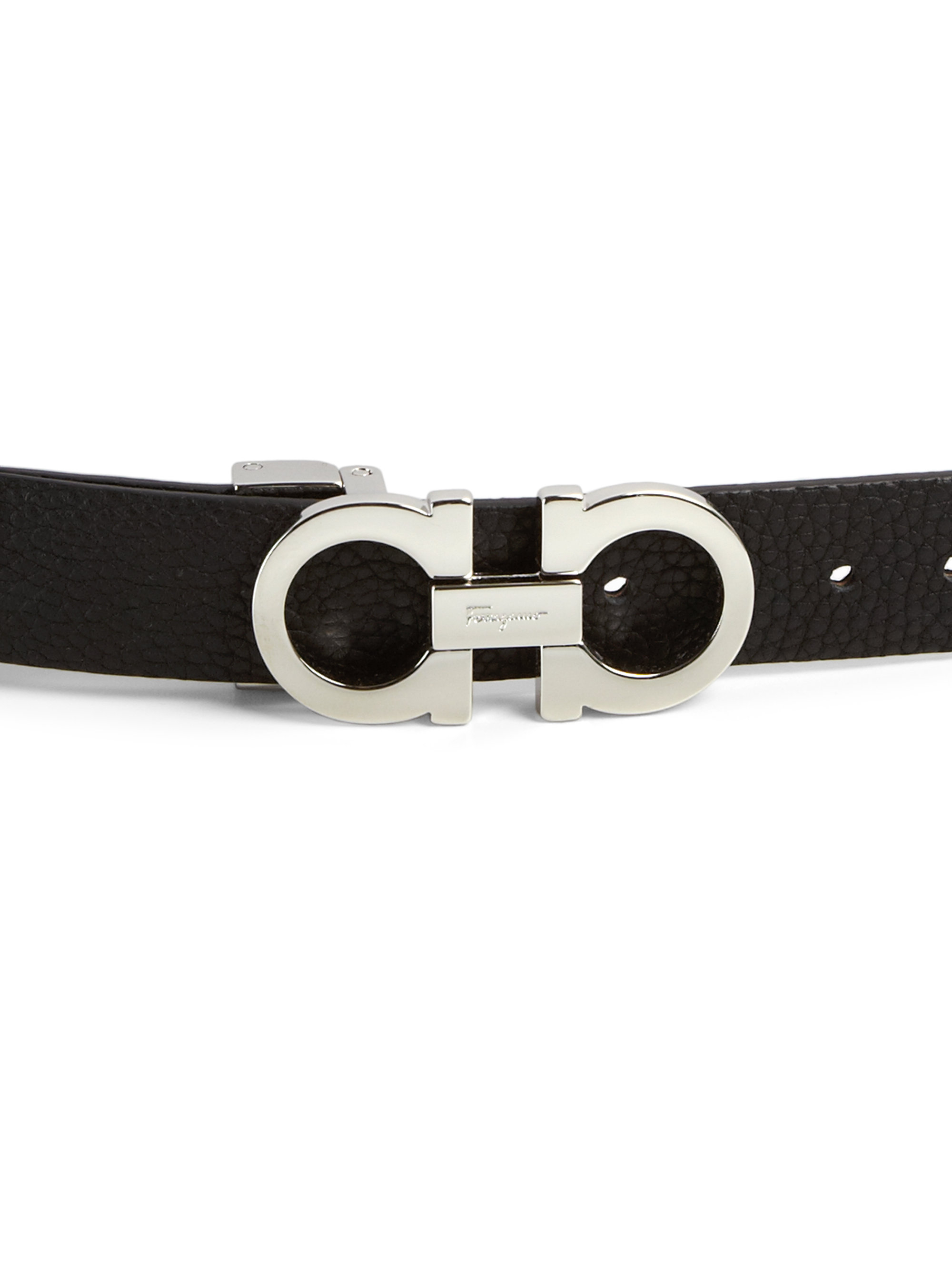 Lyst - Ferragamo Gancini Small Leather Belt in Black