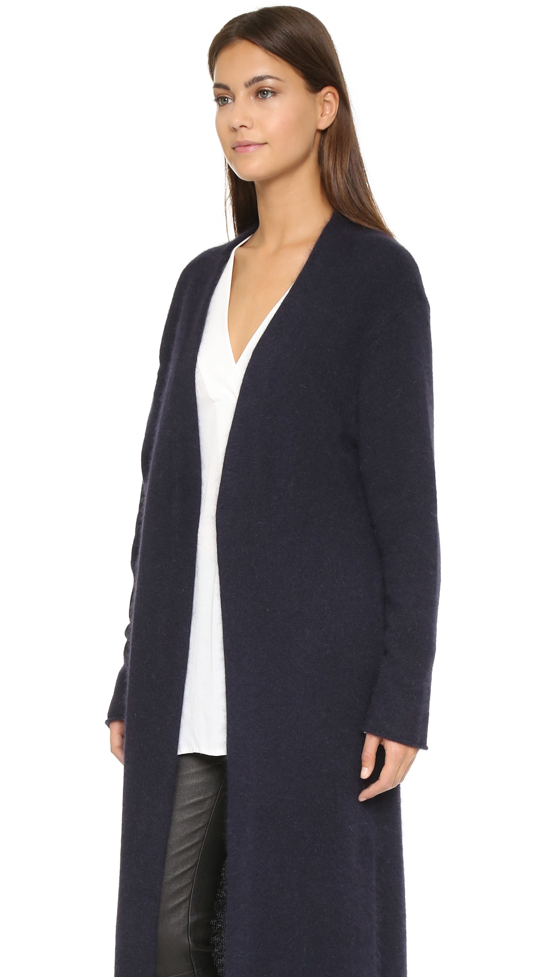 Nicholas Navy Angora Long Cardigan Navy Blue Product 3 633897581 Normal 