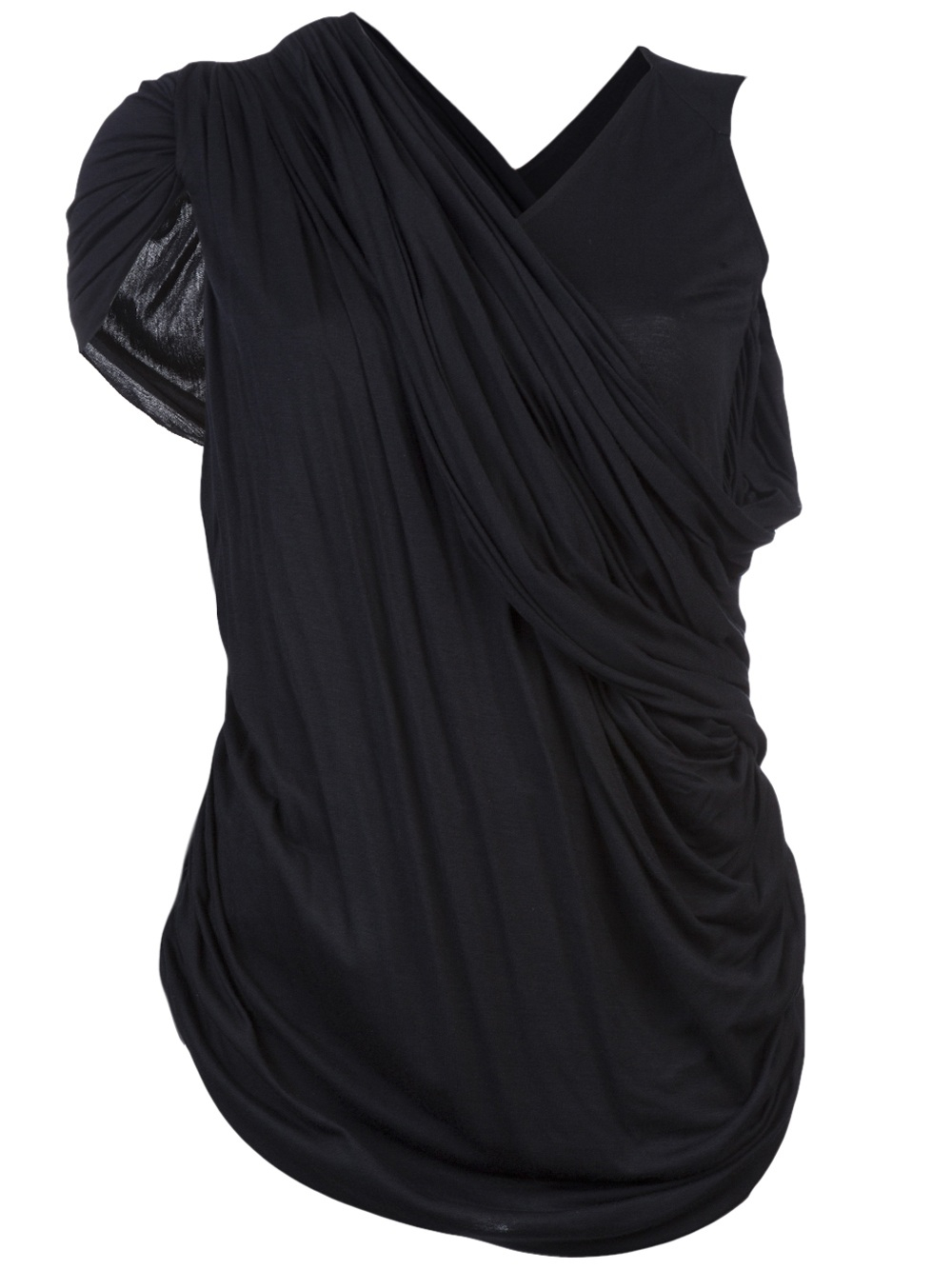 Lyst - Givenchy Asymmetric Drape Top in Black