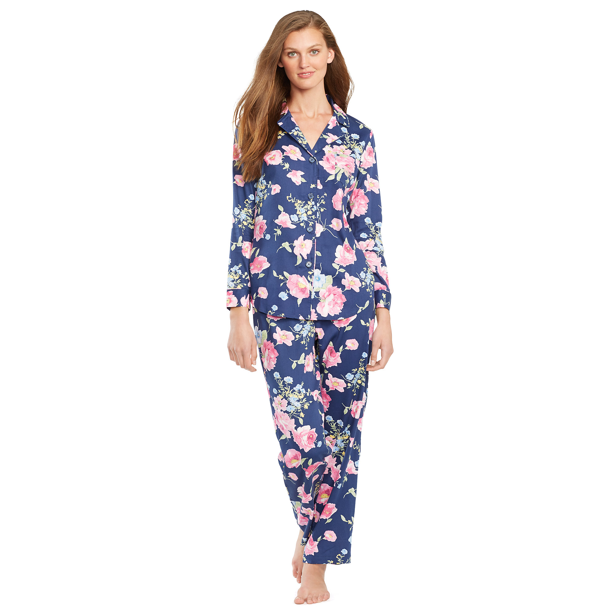 Ralph lauren Paisley Cotton Pajama Set in Floral (floral london navy ...