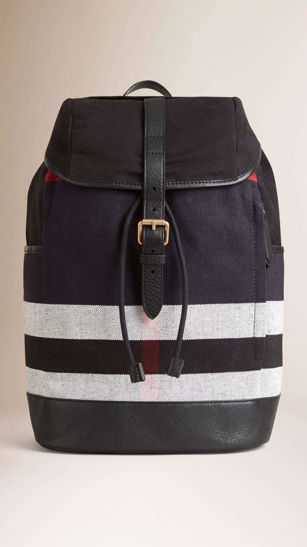 Burberry Canvas Check Backpack in Black for Men Lyst