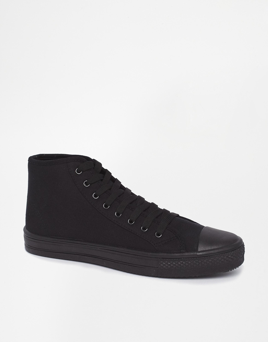 Lyst - Asos Mid Top Sneakers in Black for Men