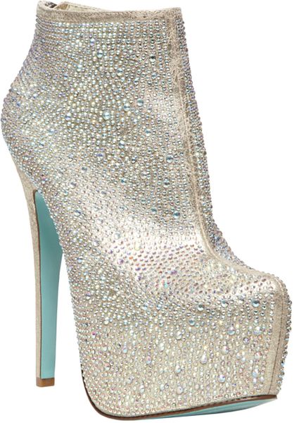 Betsey Johnson Blue By Bride Platform Evening Booties in Silver ...