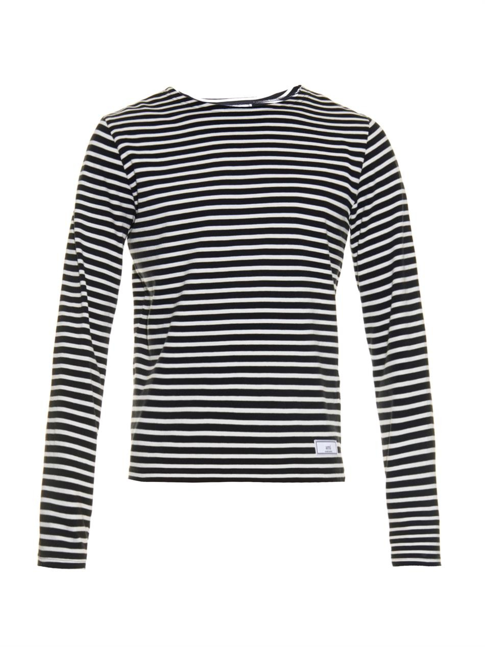 Lyst - Ami Striped Long-Sleeved T-Shirt in Blue for Men