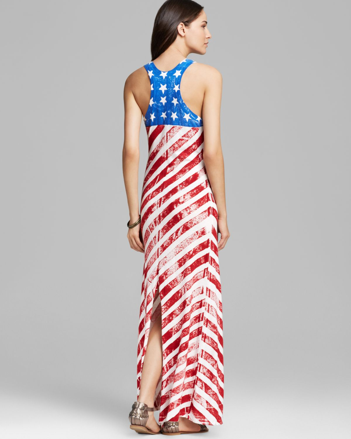 Alternative apparel Maxi Dress Stars and Stripes Monroe | Lyst