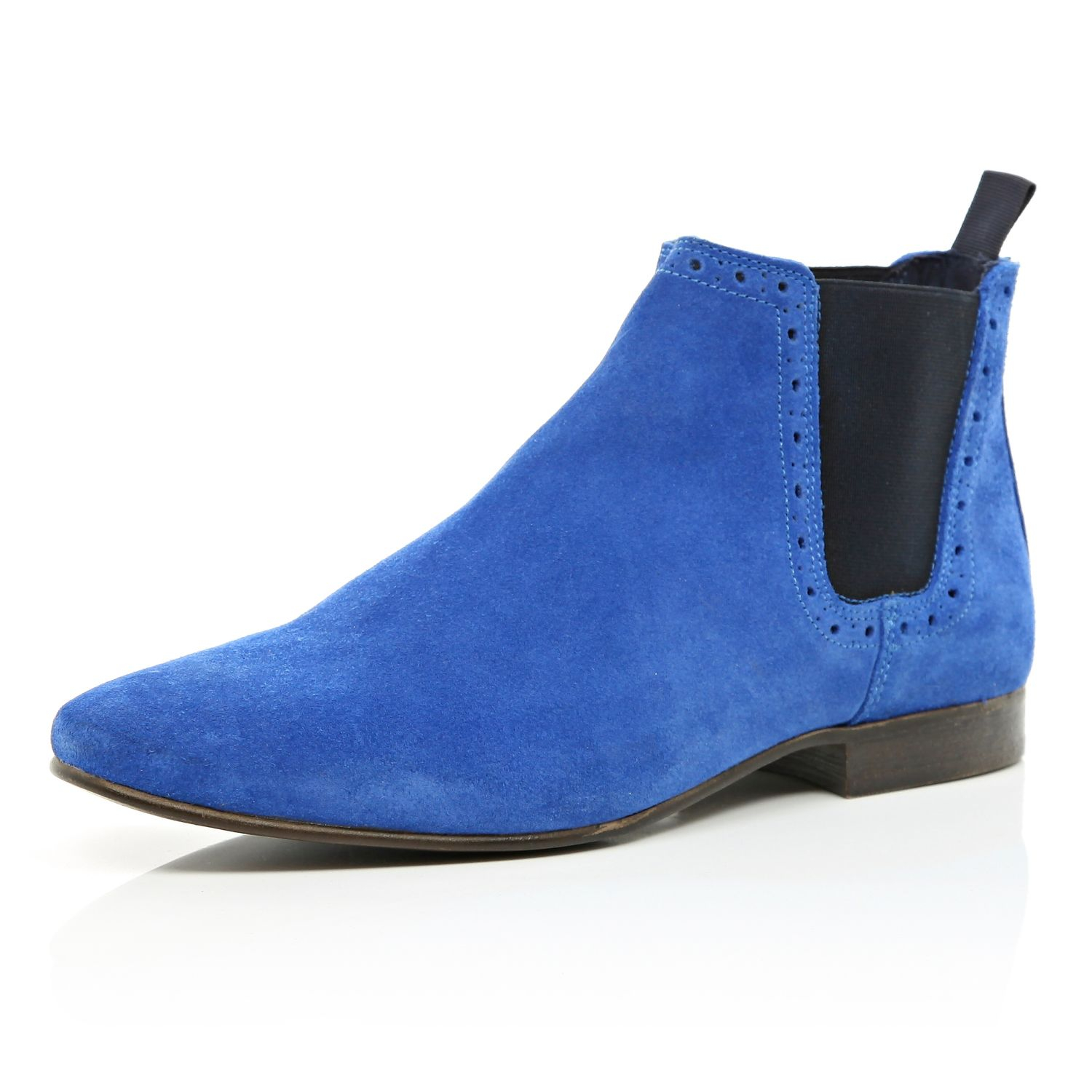 River Island Bright Blue Chelsea Boots in Blue for Men | Lyst
