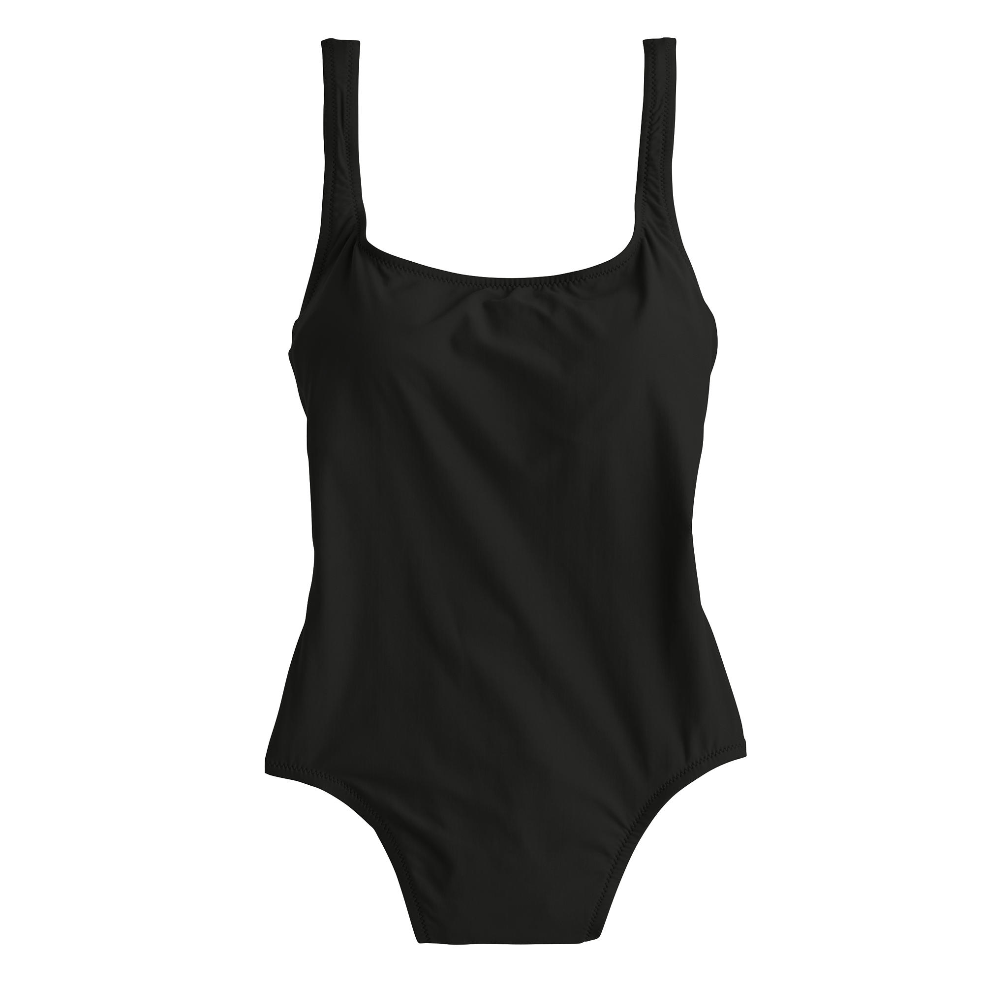 J.crew Long Torso Scoopback One-piece Swimsuit in Black | Lyst