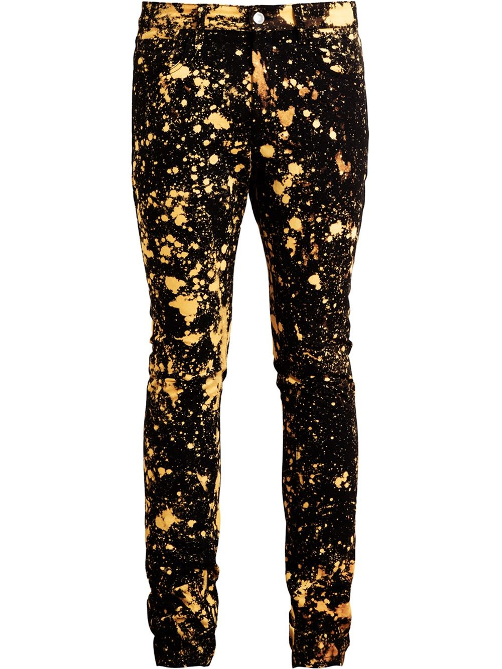 black paint splatter jeans