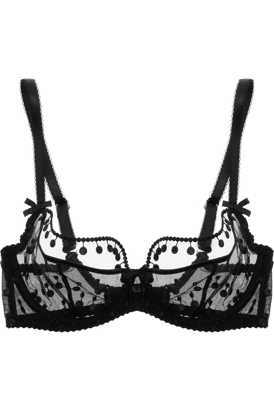 Lyst - Agent provocateur Bobbie Embroidered Tulle Bra in Black