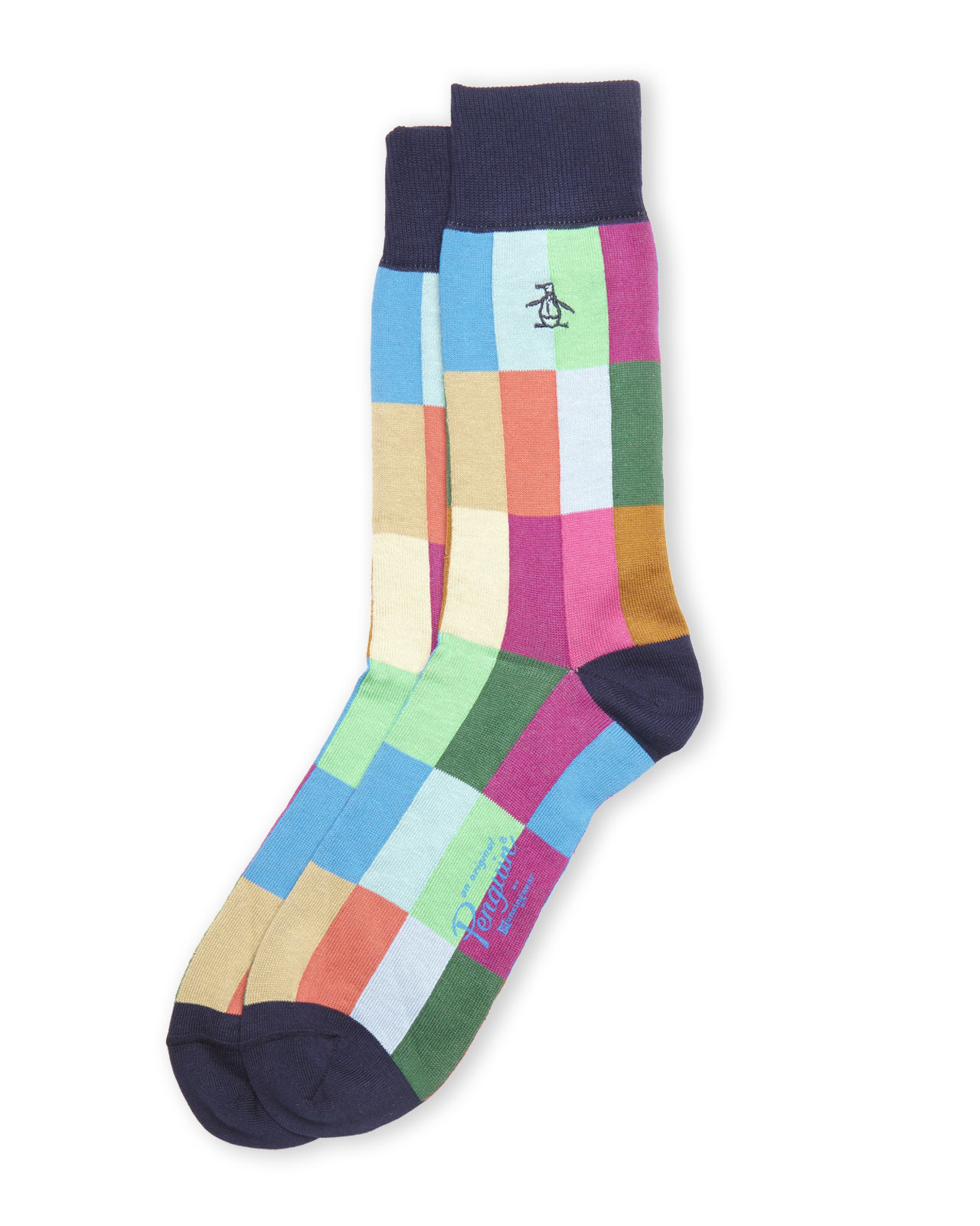 Lyst - Original Penguin Color Block Square Socks in Blue ...