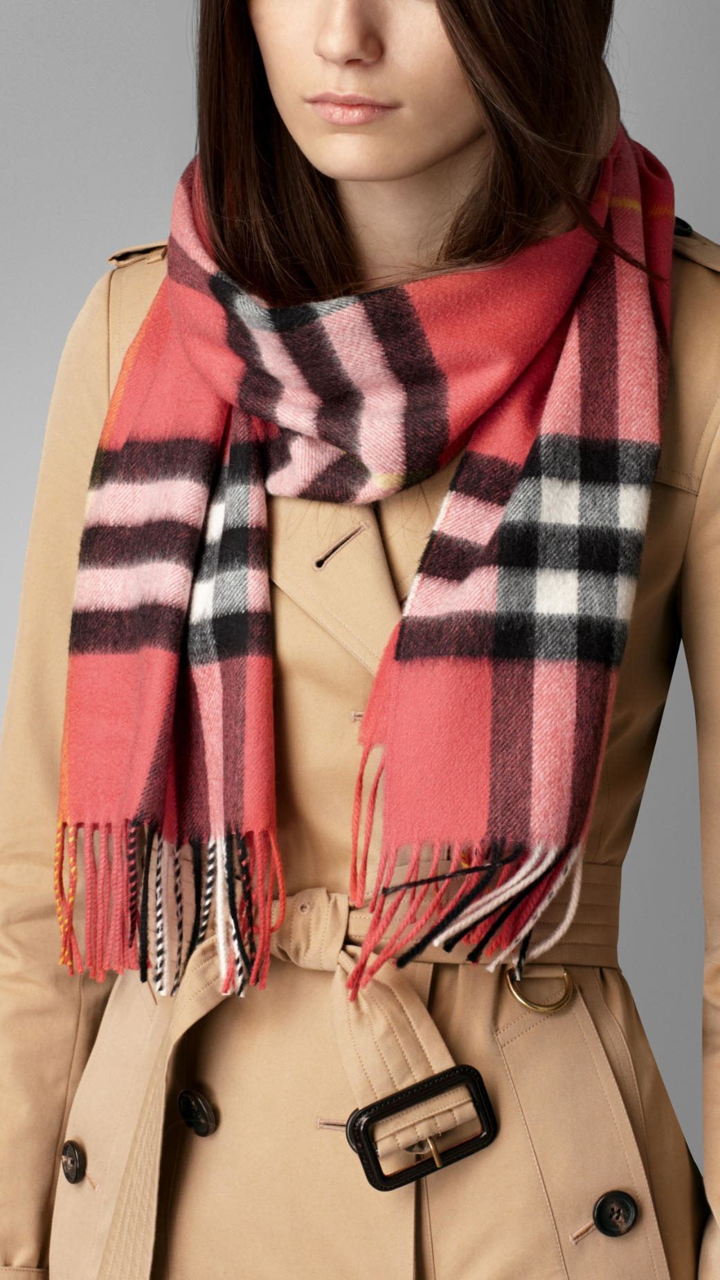 hot pink burberry scarf