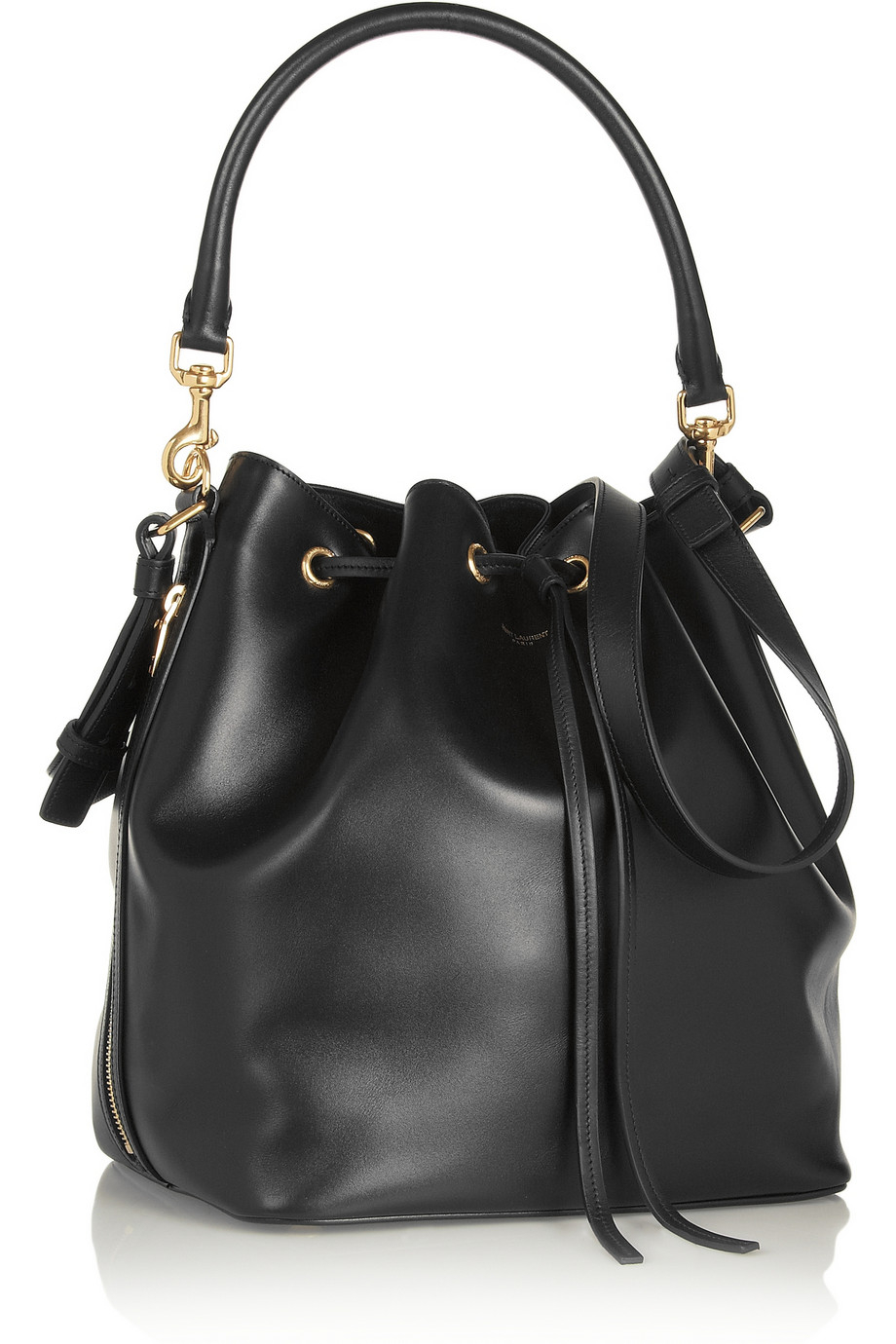 Saint Laurent Emmanuelle Medium Leather Bucket Bag in Black | Lyst