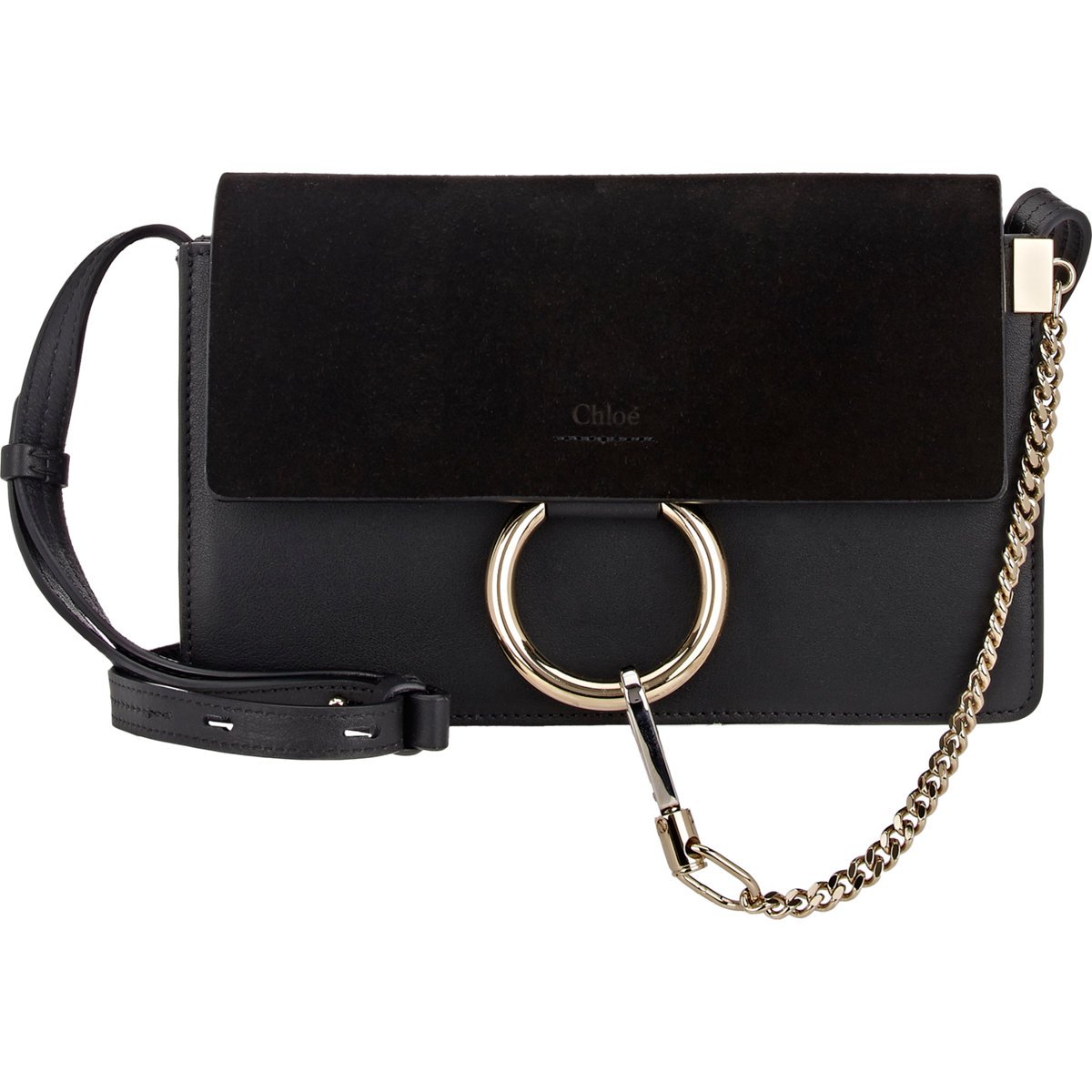 Chlo Faye Small Leather and Suede Shoulder Bag in Black | Lyst  