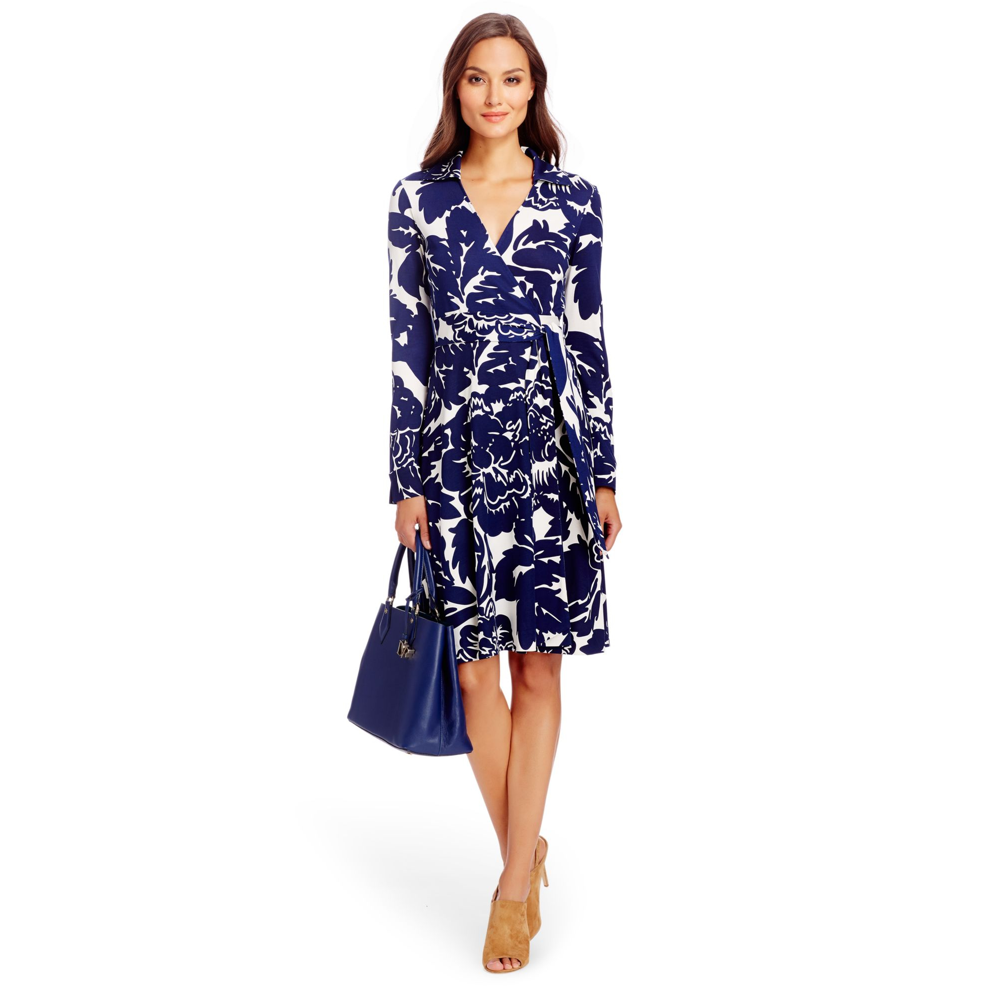 Diane von furstenberg T72 Silk Jersey Wrap Dress in Blue | Lyst