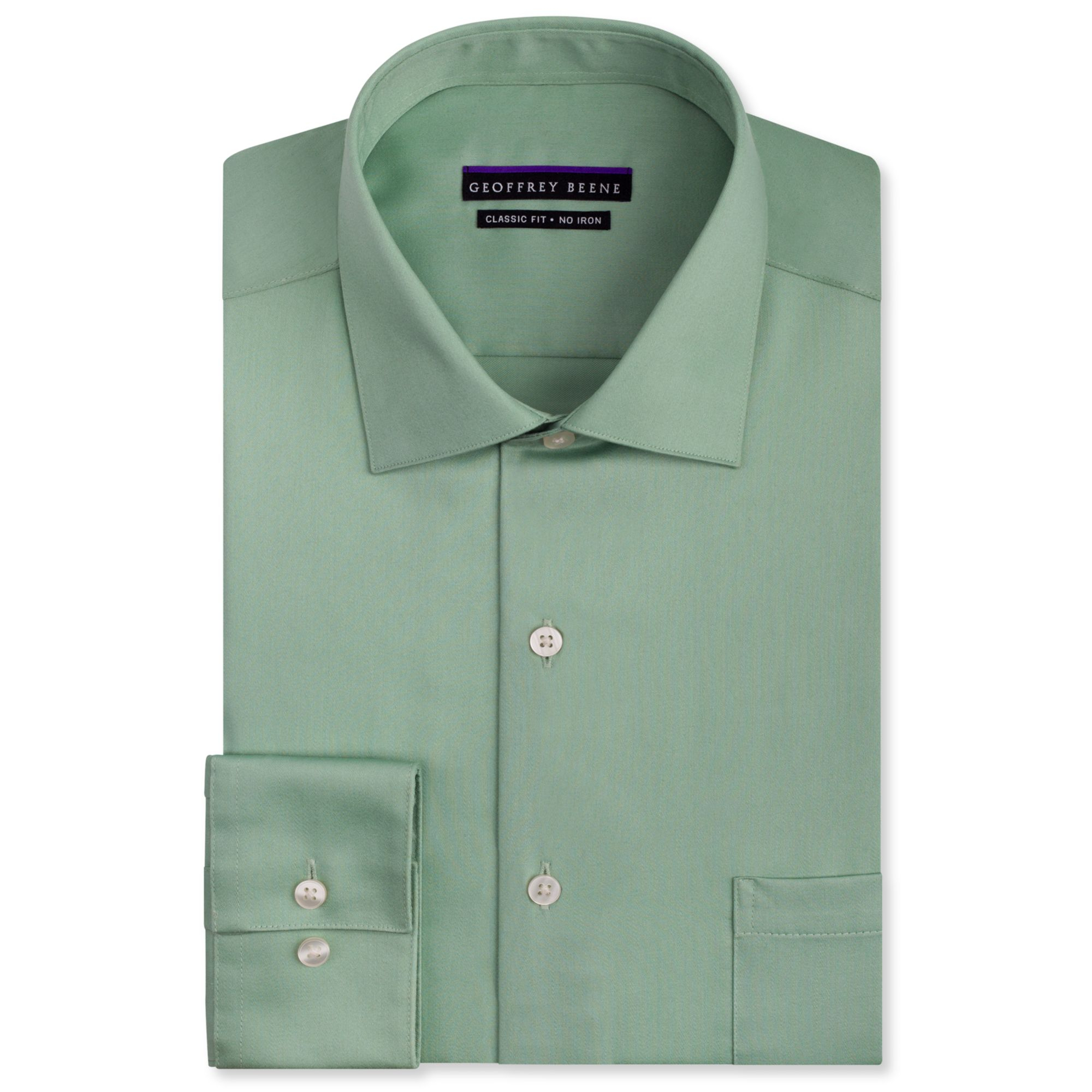 Geoffrey Beene Big And Tall Non Iron Sateen Solid Dress Shirt In Green For Men Sprout Green Lyst 