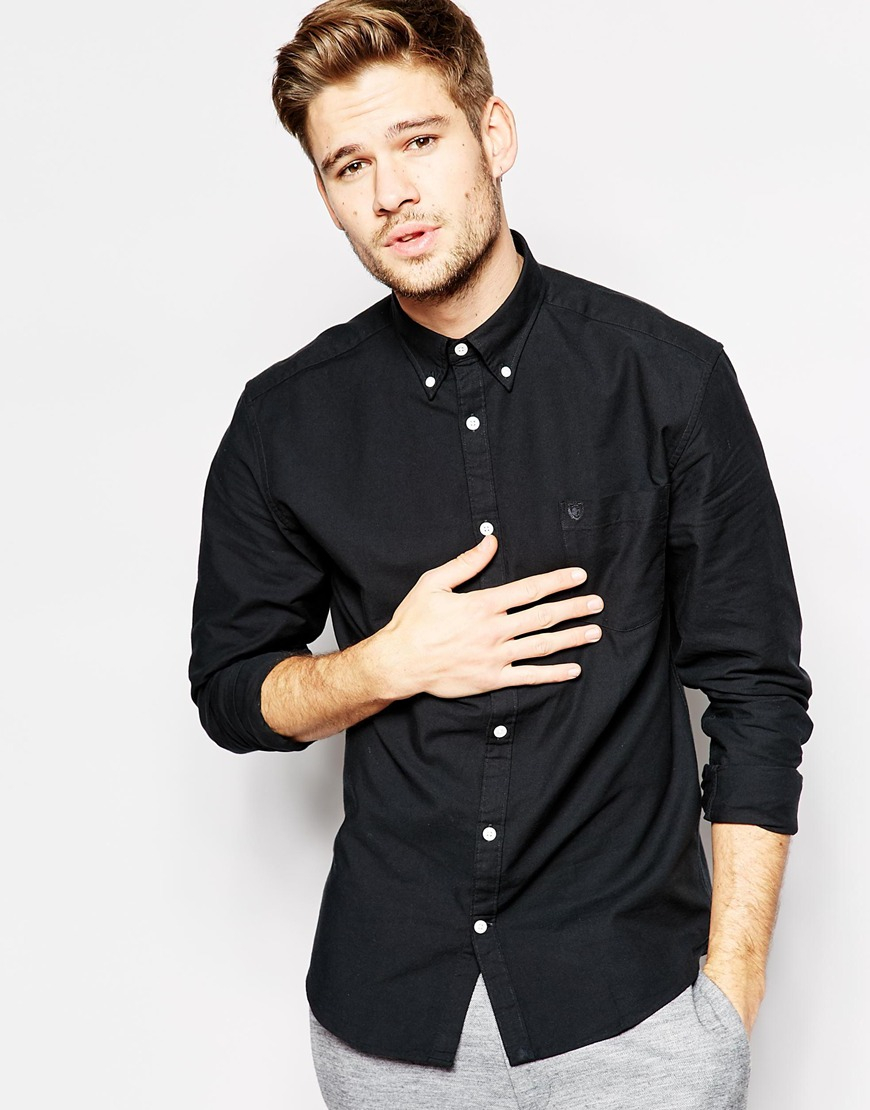 Lyst - Selected Oxford Shirt in Black for Men