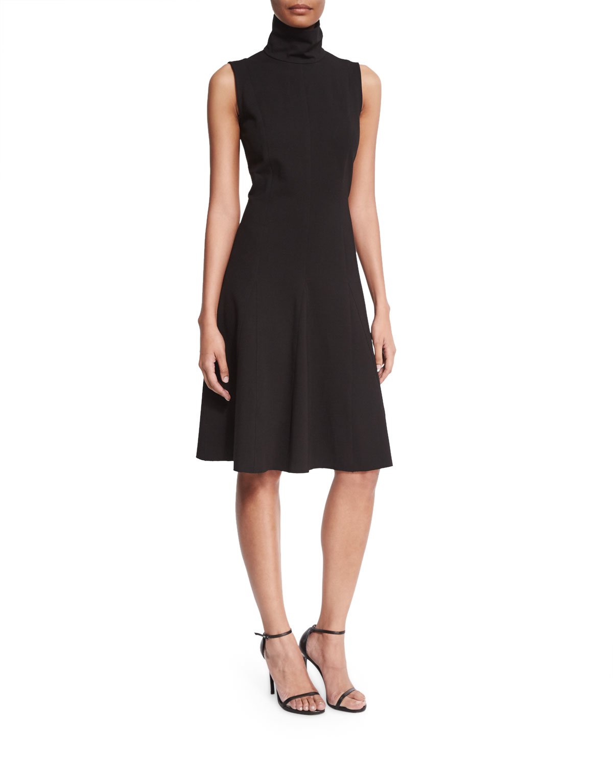 black fit and flare gown