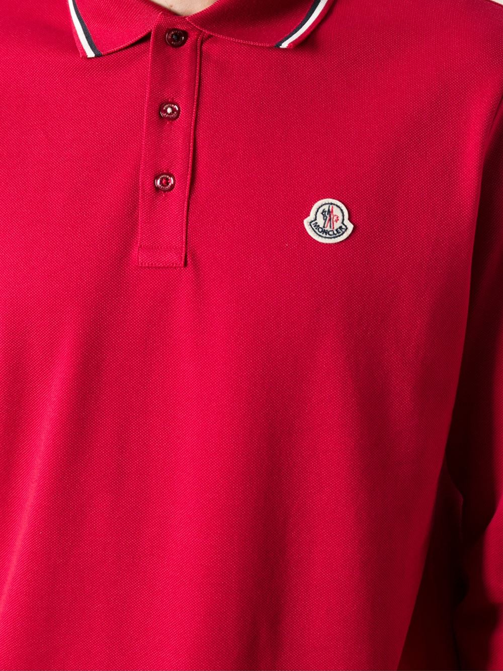 mens red moncler polo shirt