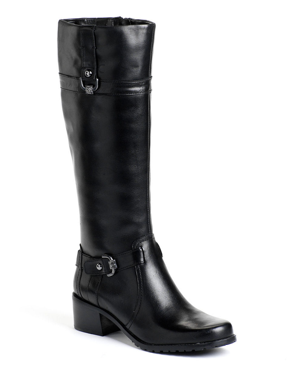 Anne Klein Edith Leather Boots in Black (Black Leather) | Lyst