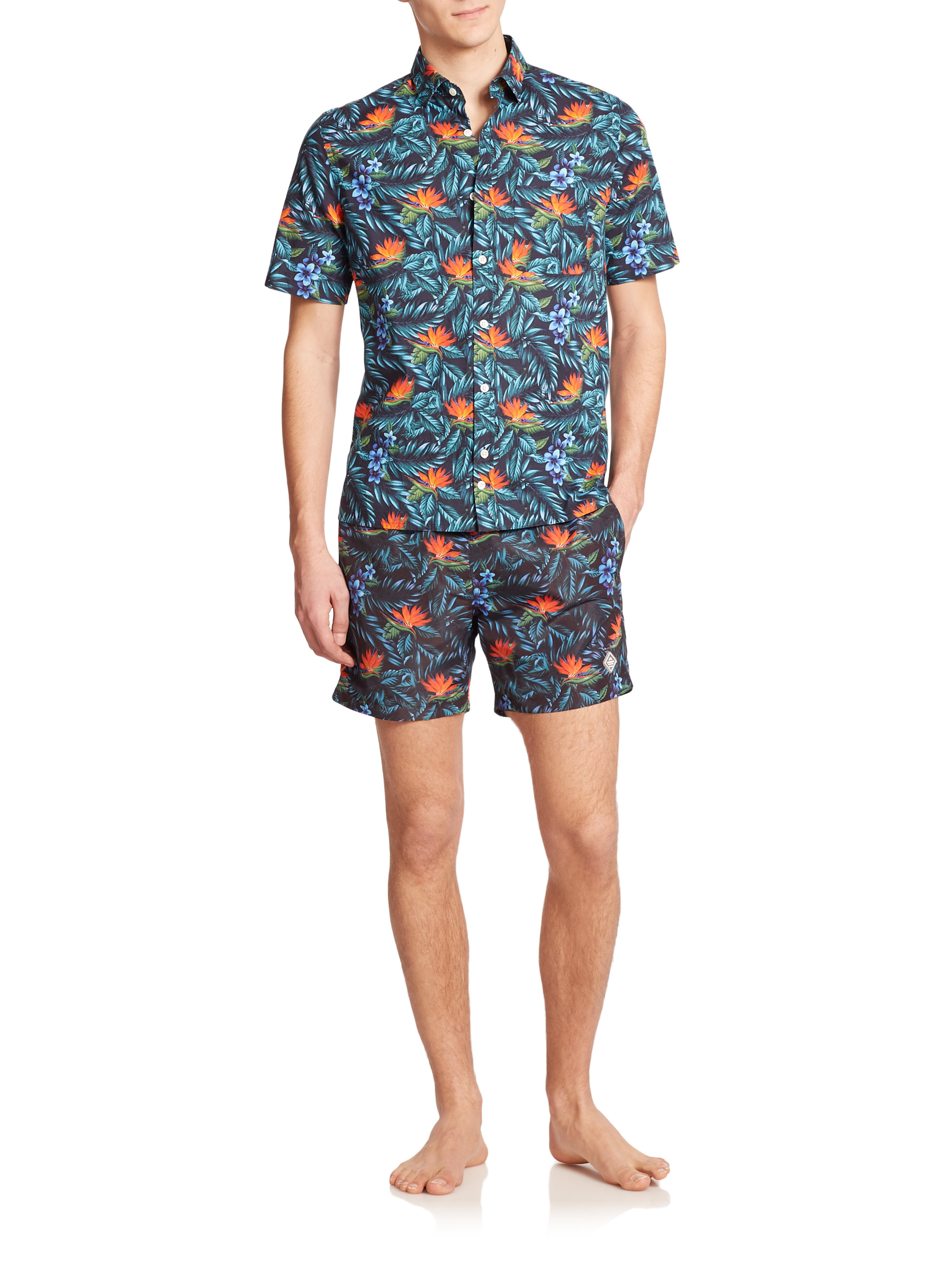 J.lindeberg Hawaiian Floral Print Swim Shorts for Men | Lyst