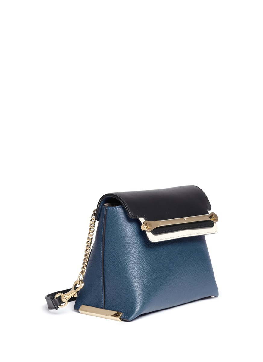 Chlo \u0026#39;clare\u0026#39; Small Leather Shoulder Bag in Blue | Lyst  