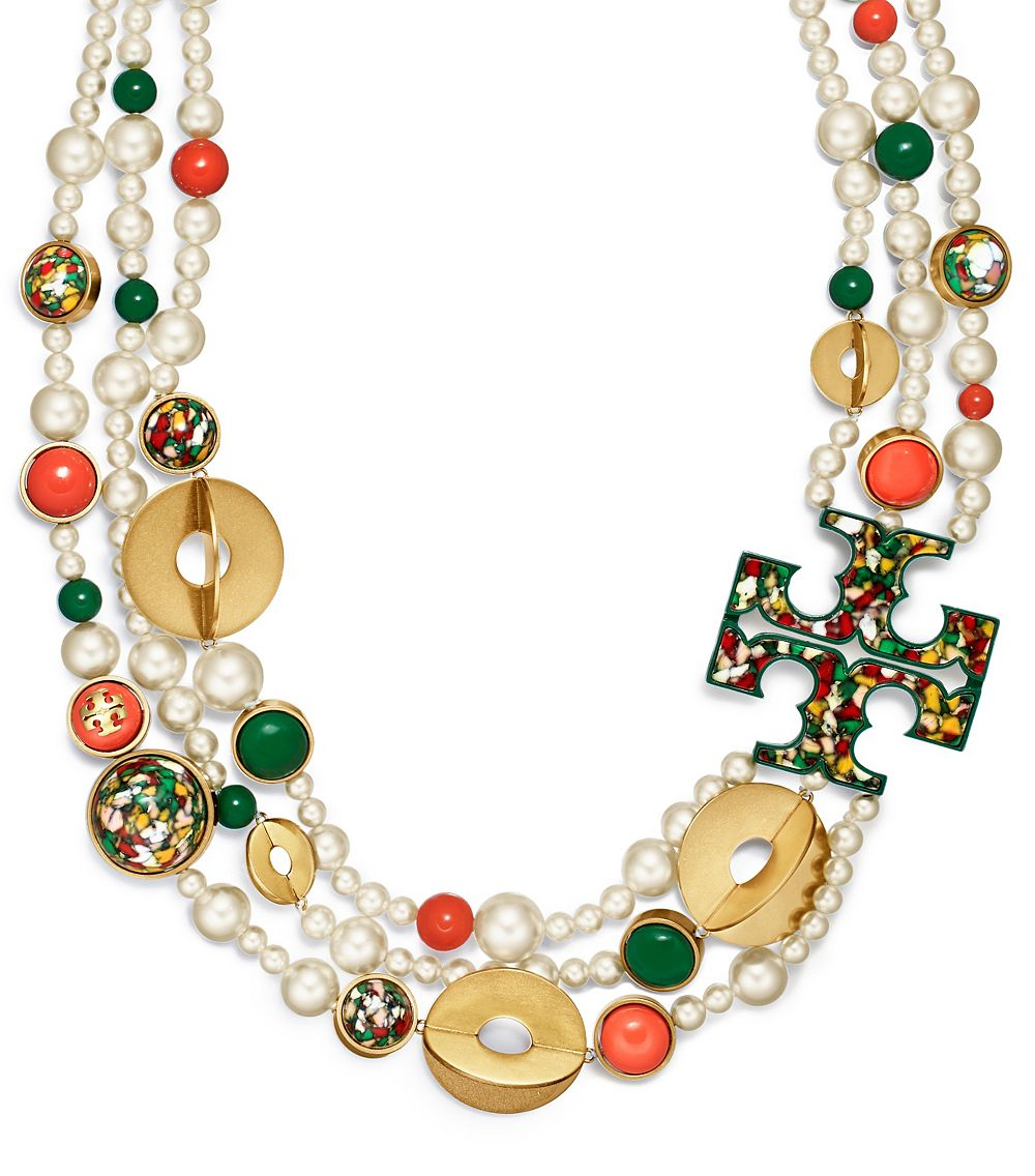 Tory burch Confetti Statement Necklace in White Lyst