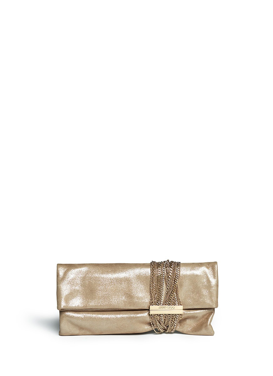 jimmy choo metallic clutch