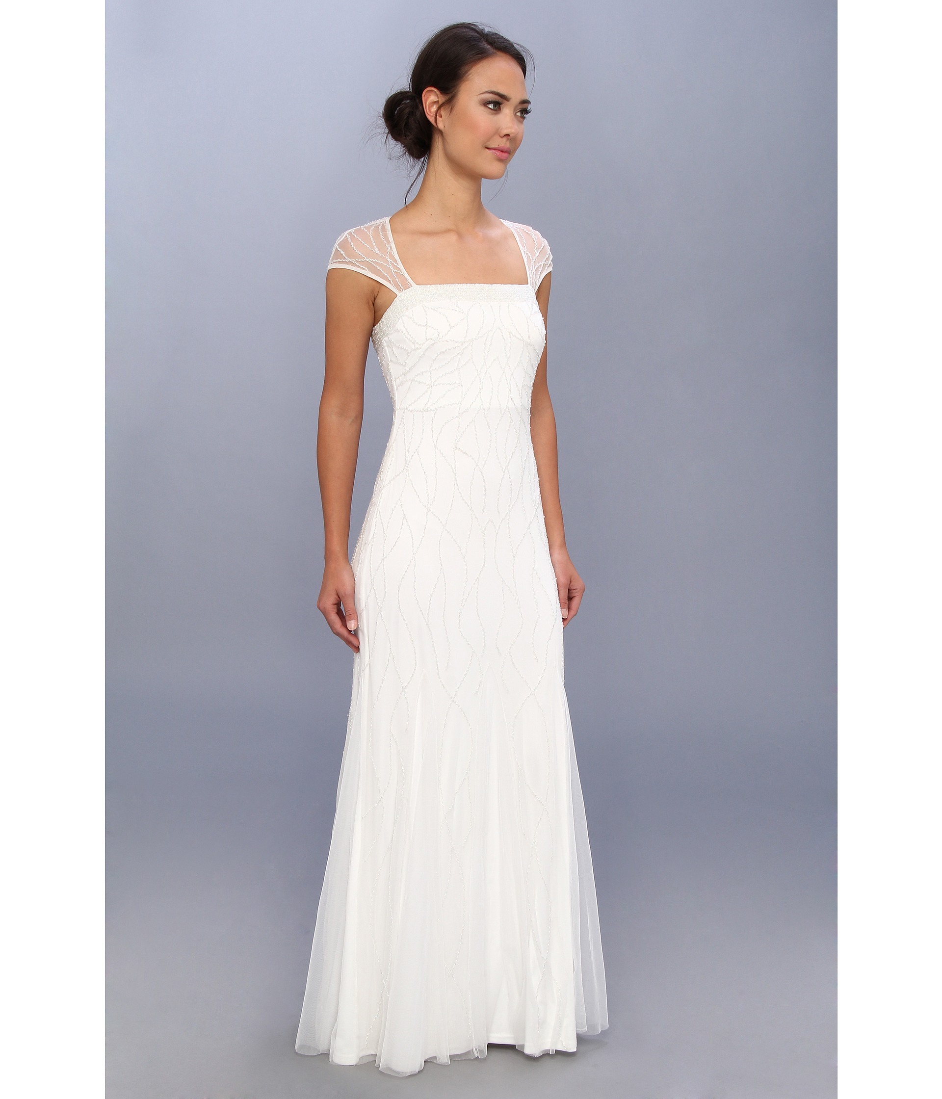 adrianna papell white gown