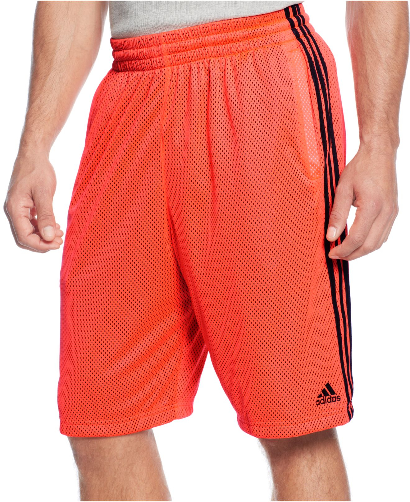 Lyst Adidas Triple Up Mesh Basketball Shorts in Orange for Men