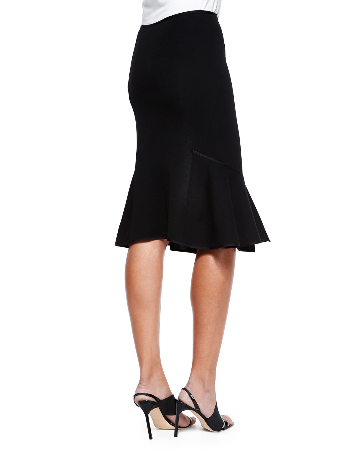 Lyst - Donna karan Layered Flounce-hem Skirt in Black