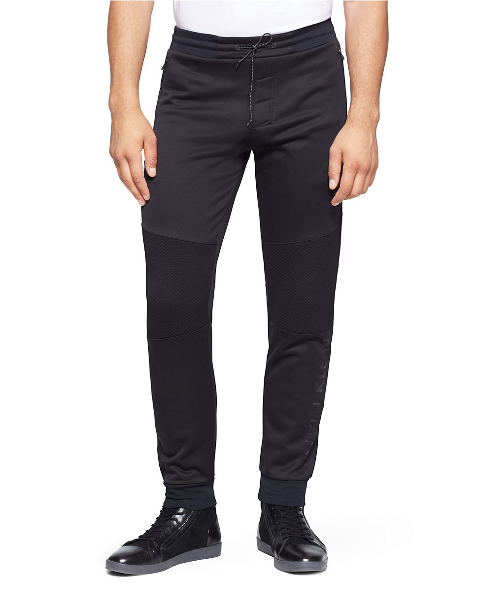 Calvin klein Performance Fleece Sweatpants in Black for Men | Lyst