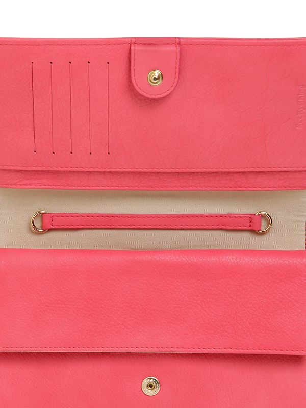 See by chlo Leather Clutch With Bow in Pink (FLAMING PINK) | Lyst