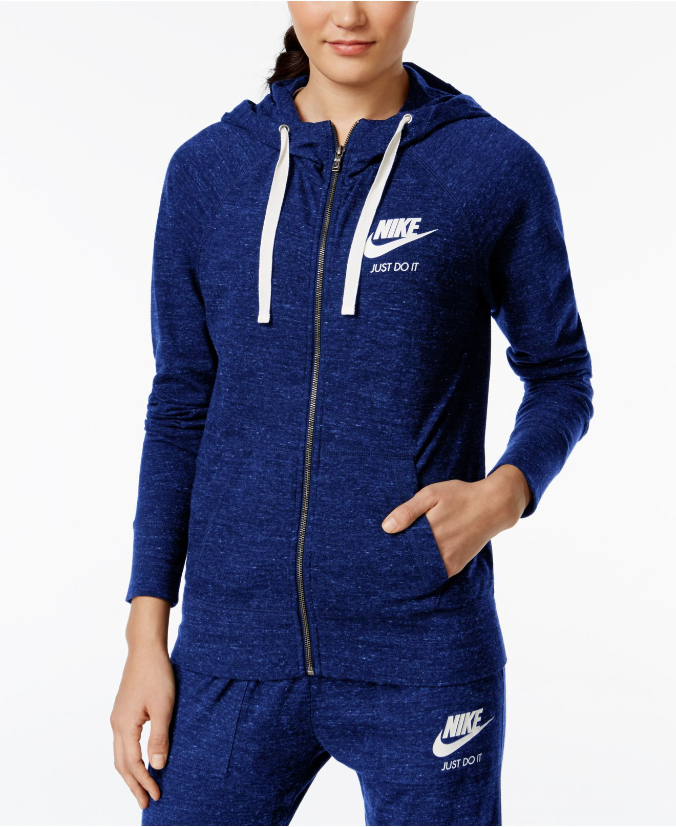Lyst Nike  Gym Vintage Full zip Hoodie  in Blue