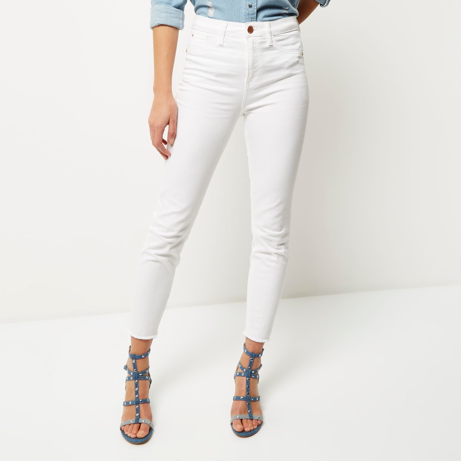 witte high waist skinny jeans witte high waist skinny jeans