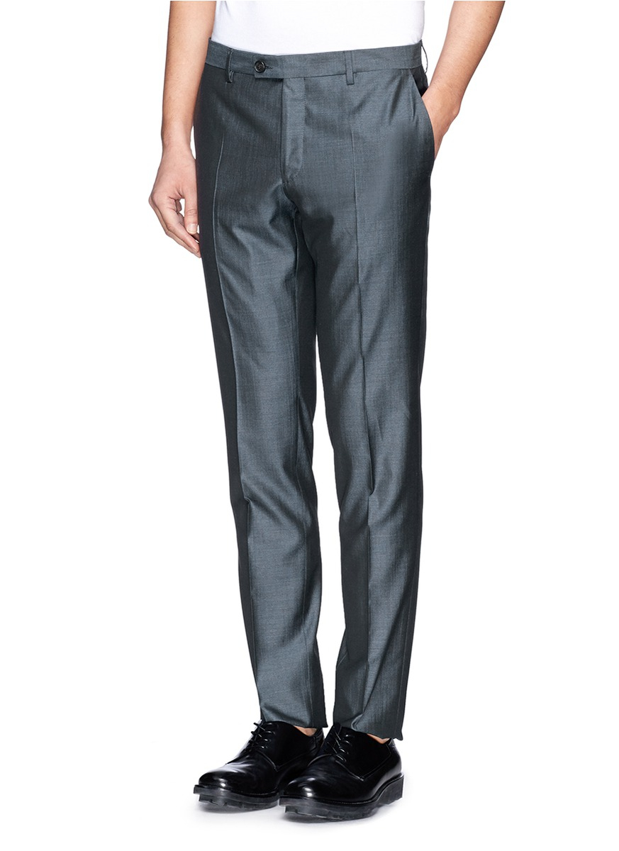 Lyst - Façonnable Darted Wool-Silk Pants in Blue for Men