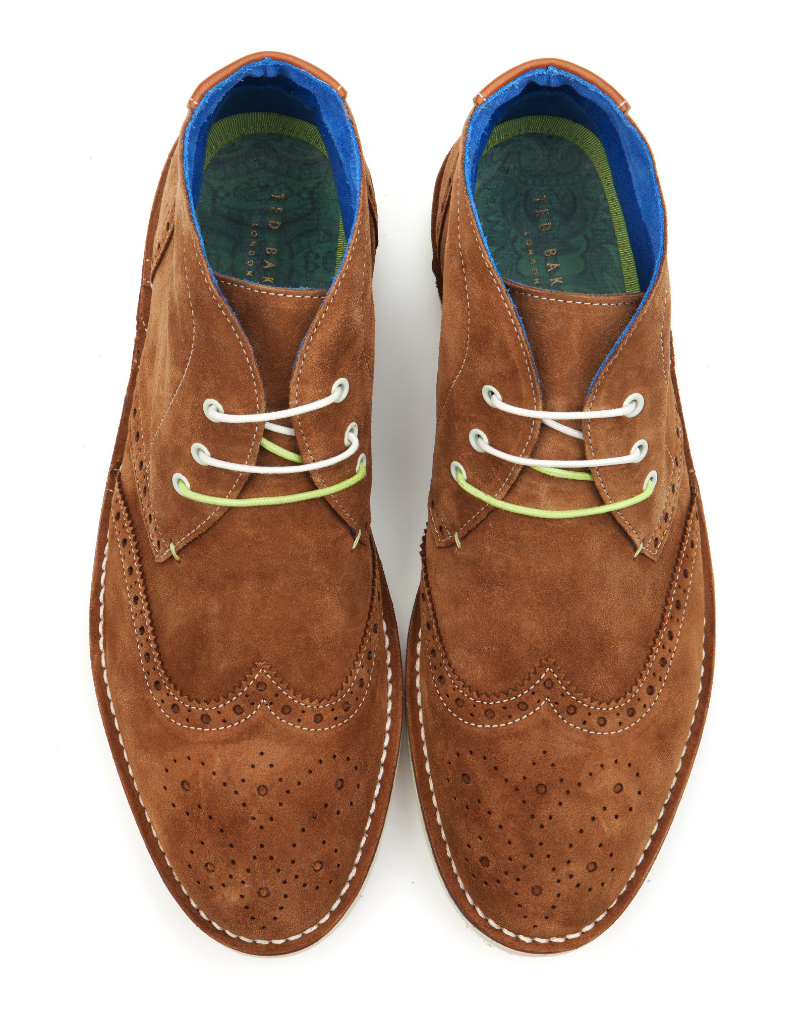 Ted Baker Suede Derby Brogue Shoe in Brown for Men - Lyst