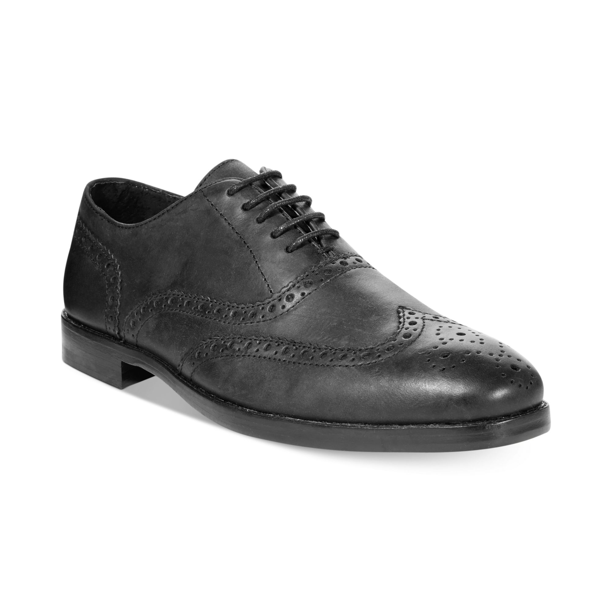 black wingtip shoes