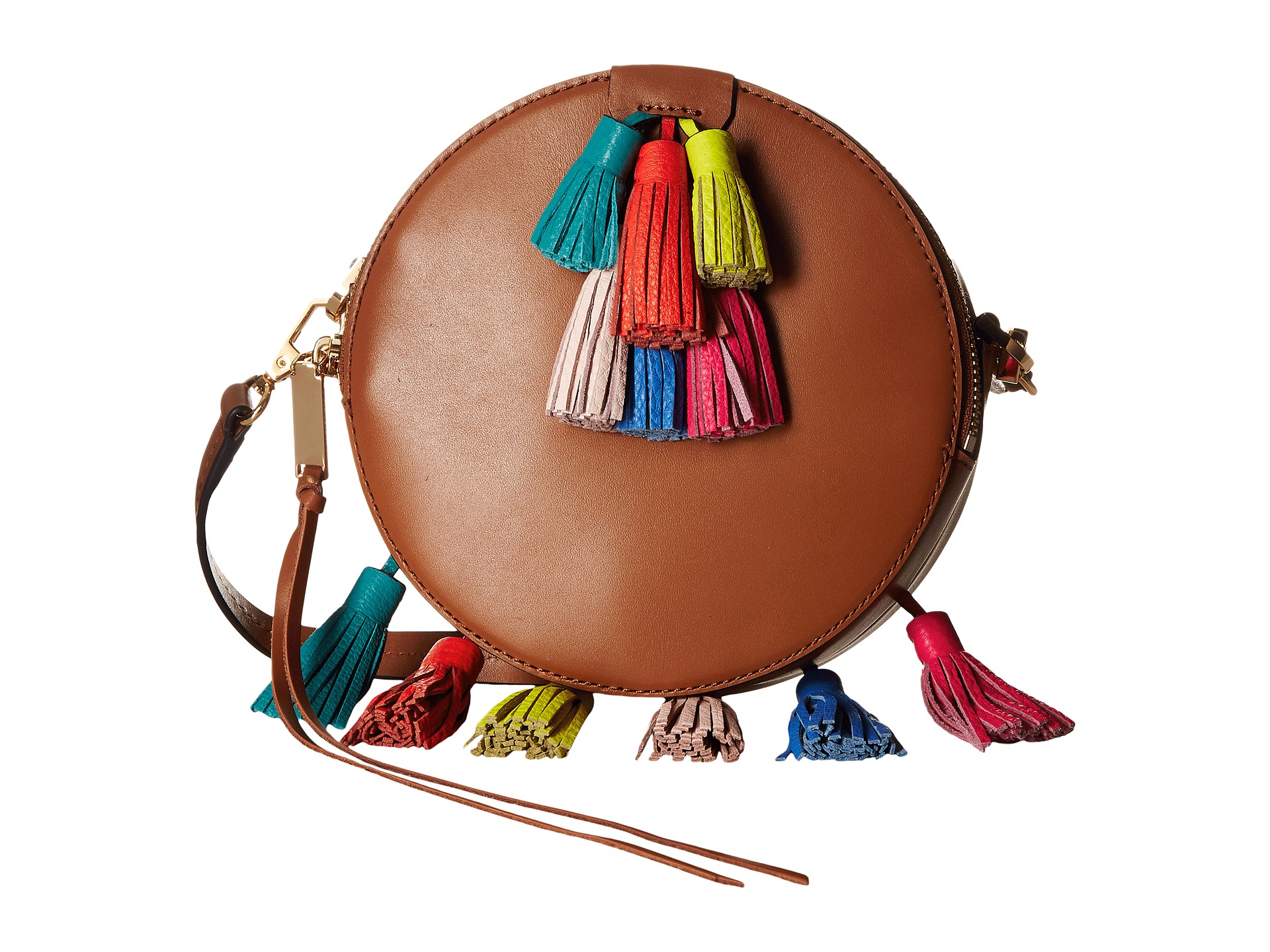 Rebecca Minkoff Leather Round Sofia Cross Body Bag in Almond (Brown) - Lyst