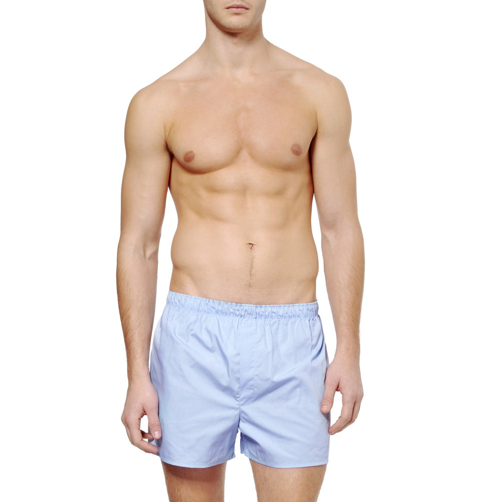 Sunspel Cotton Boxer Shorts in Blue for Men - Lyst