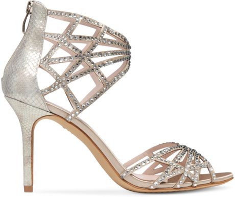Vince Camuto Wari Evening Sandals in Silver (Glitter Taupe) | Lyst