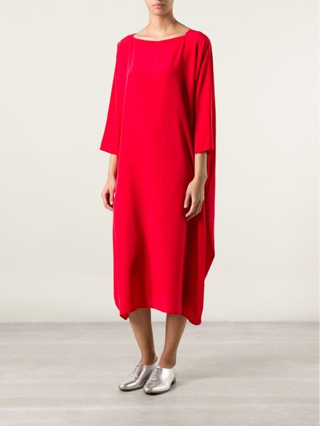 Daniela Gregis Boxy Jersey Dress in Red | Lyst