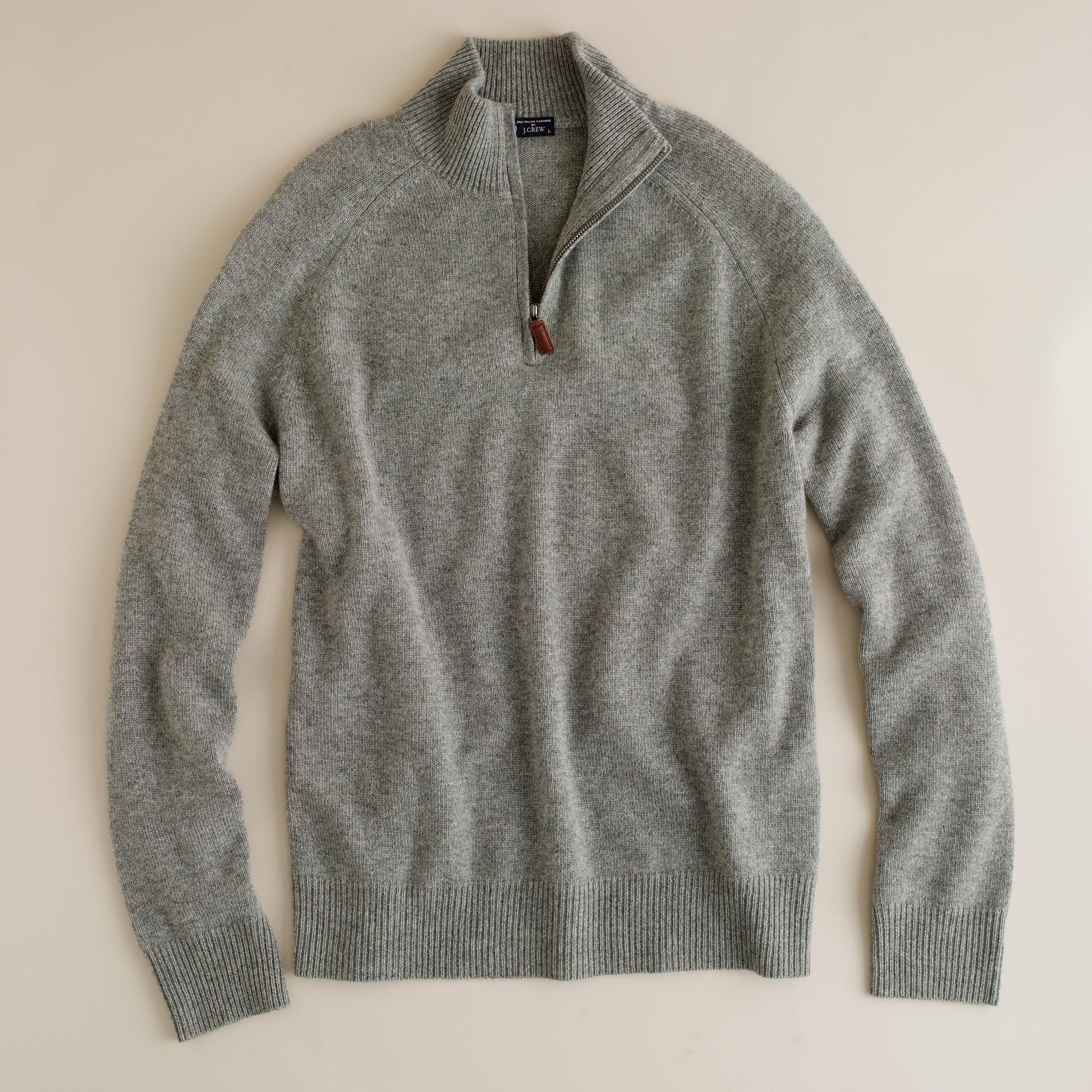 J.crew Italian Cashmere Half-Zip Sweater in Gray for Men (hthr grey) | Lyst